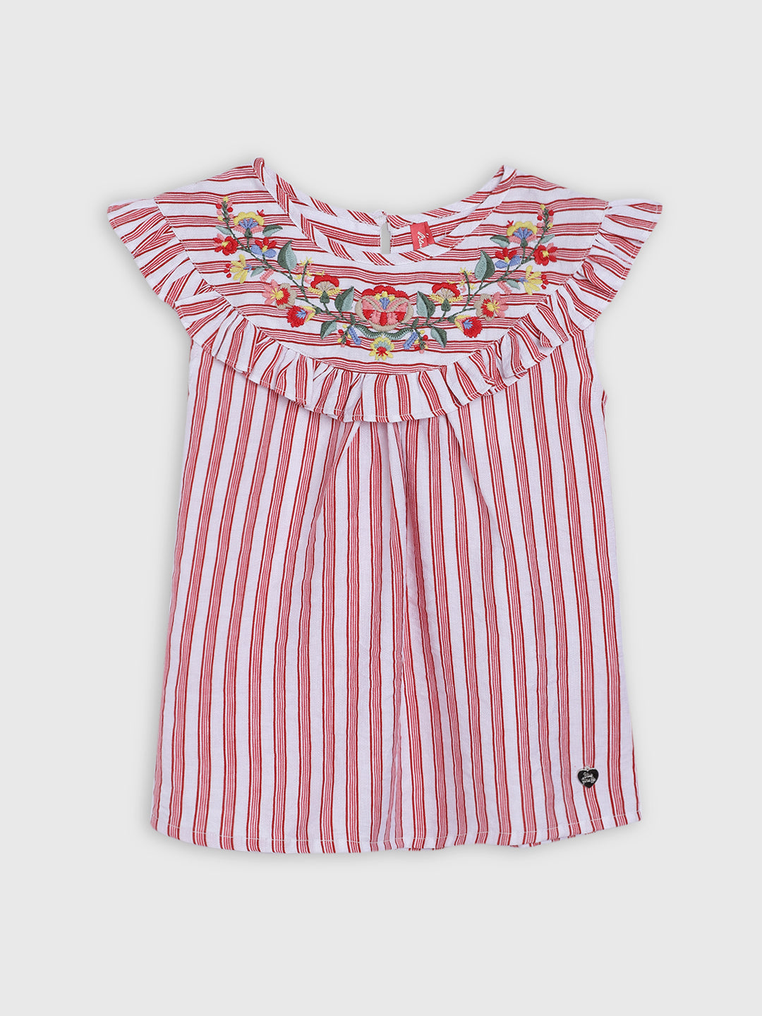 Blue Giraffe Girls Multi Striped Round Neck Top