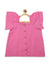 Blue Giraffe Girls Pink Solid Square Neck Top