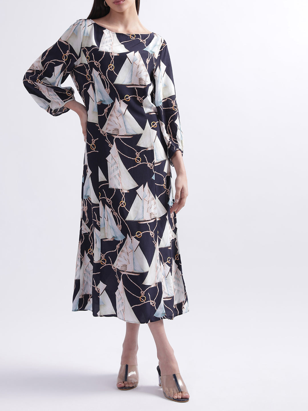 Gant Printed A-Line Midi Dress