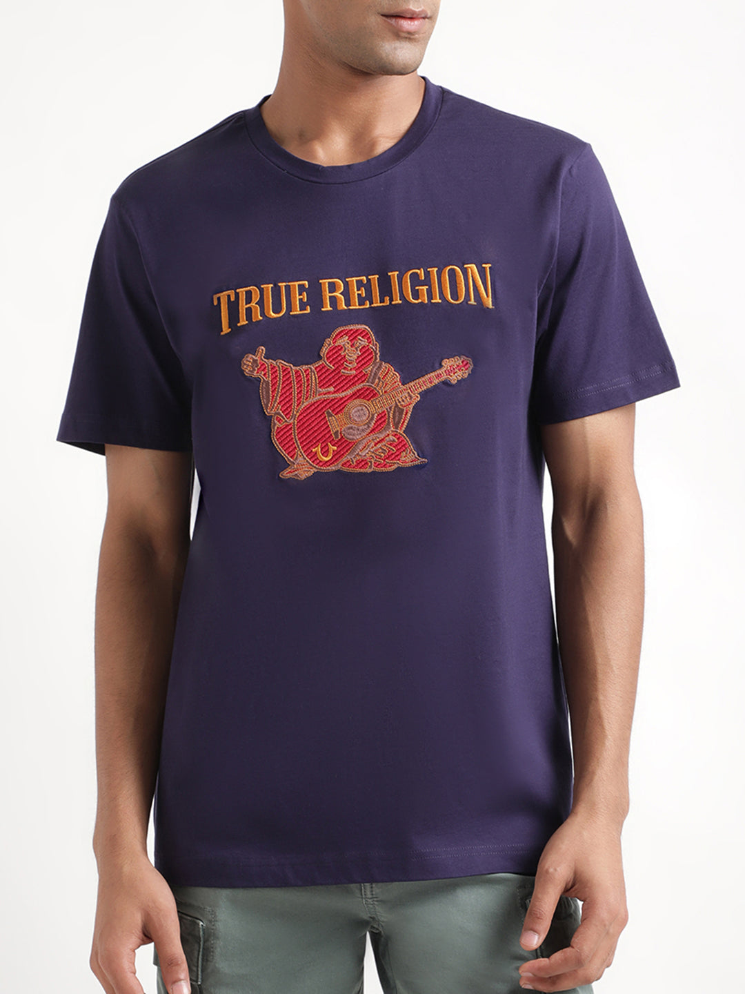 True Religion Navy Logo Regular Fit T-Shirt