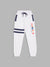 Blue Giraffe Boys White Colour blocked Regular Fit Sweatpant