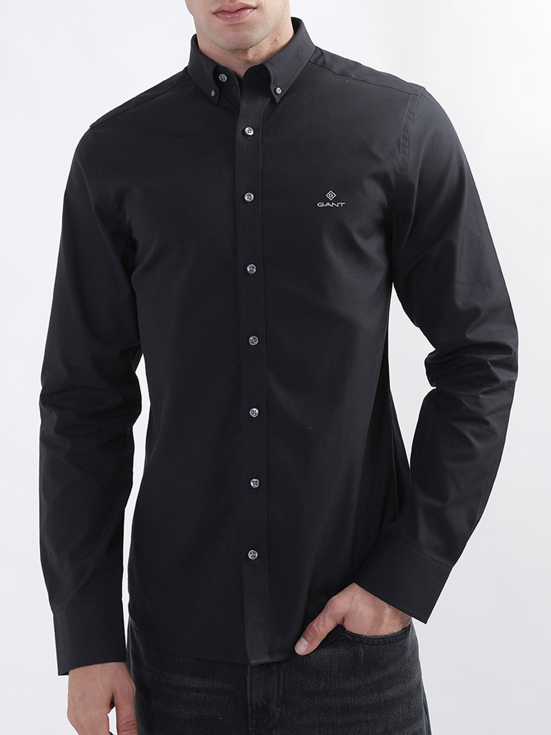 Gant Black Pinpoint Oxford Slim Fit Shirt