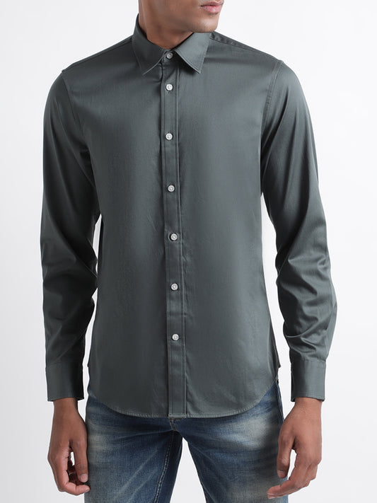 Iconic Olive Slim Fit Shirt