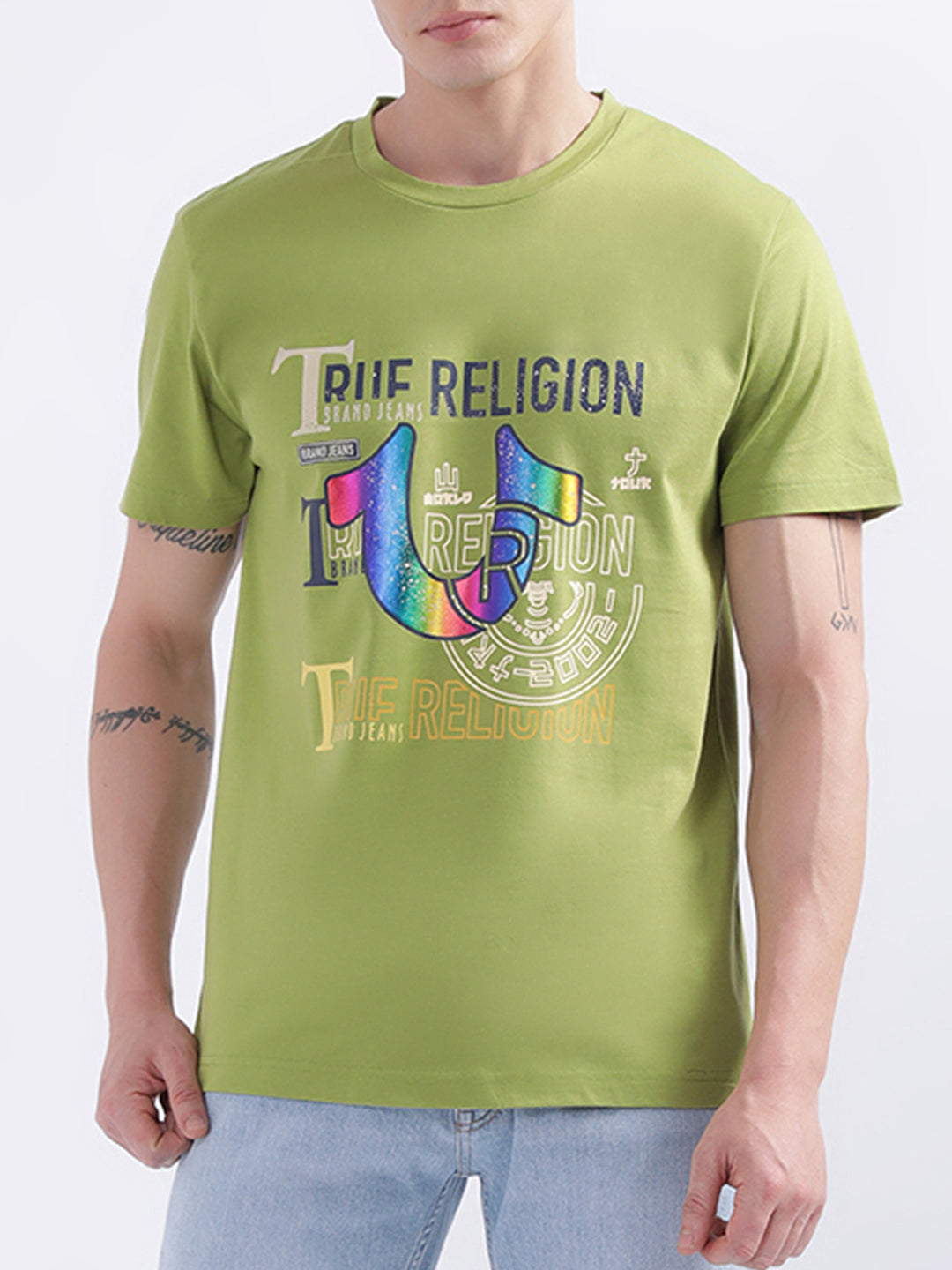 True Religion Green Logo Regular Fit T-Shirt