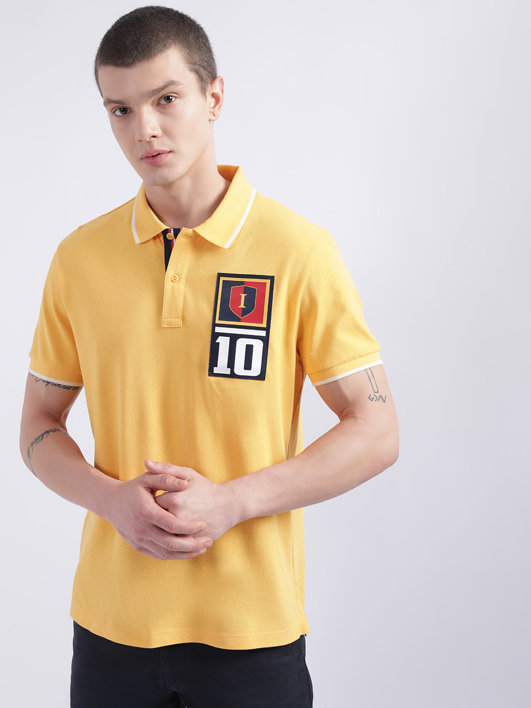 Iconic Yellow Logo Regular Fit Polo T-Shirt