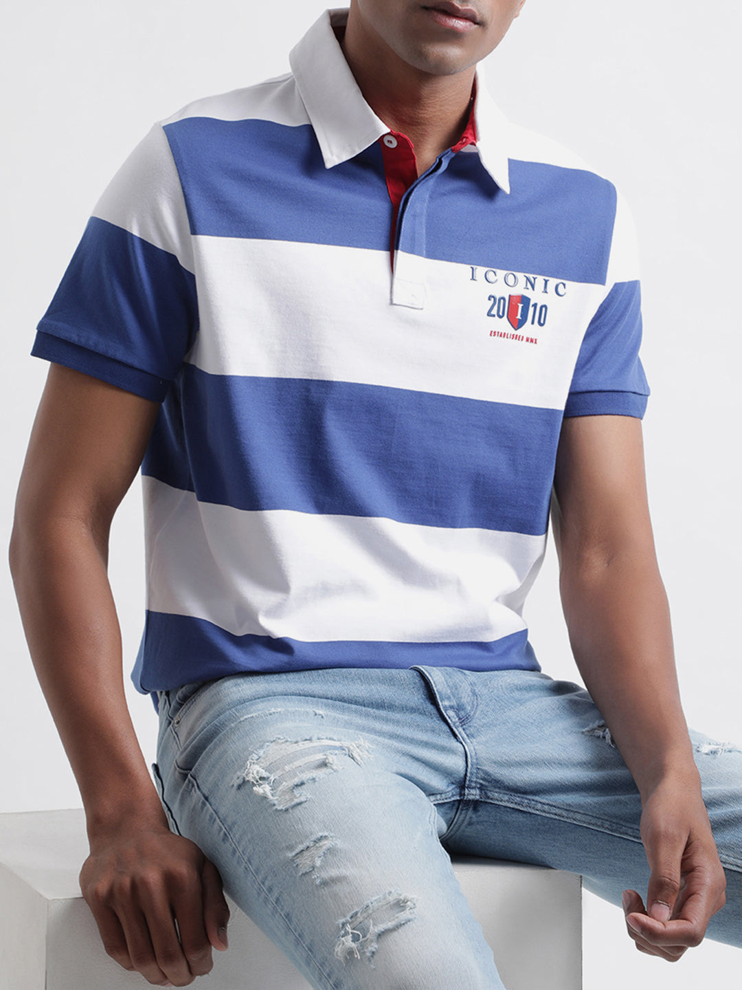 Iconic Multi Striped Regular Fit Polo T-Shirt