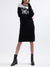 DKNY Women Black Solid Round Neck Dress