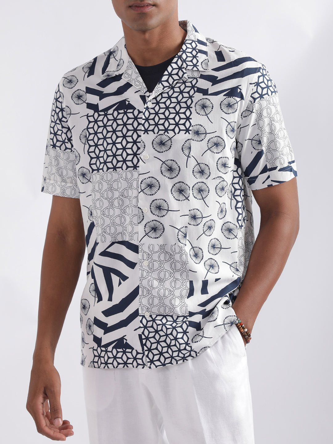 Antony Morato Blue Printed Regular Fit Shirt