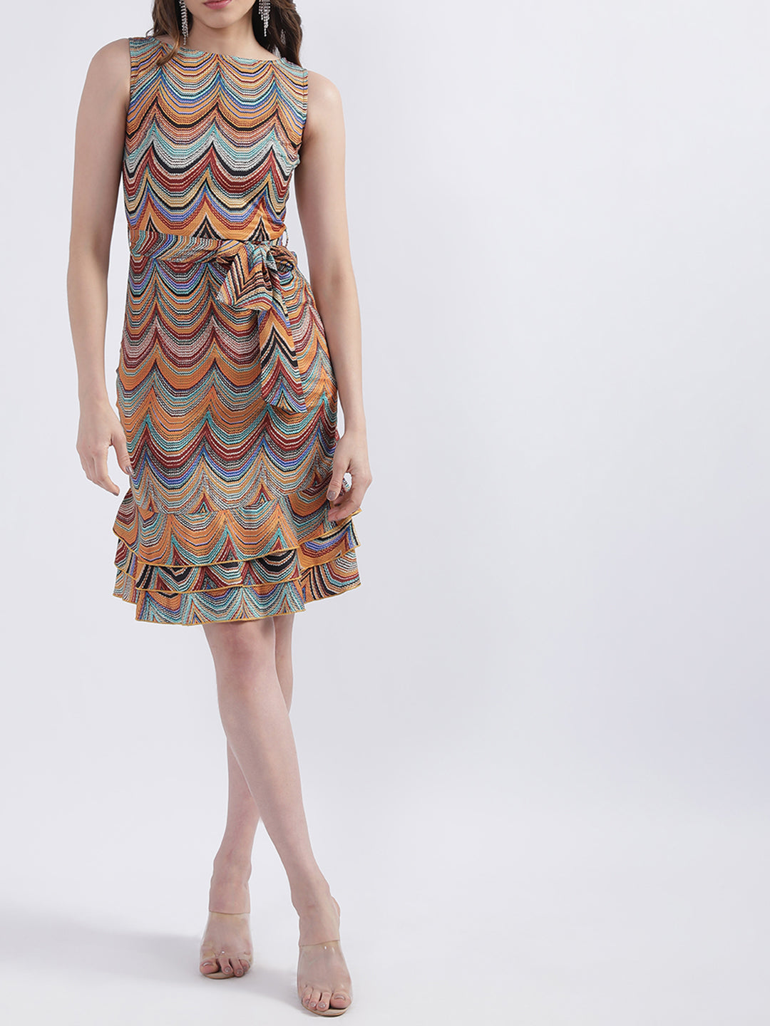 Centre Stage Women Multi Printed Round Neck Dress