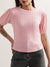 Elle Women Peach Solid Round Neck Top