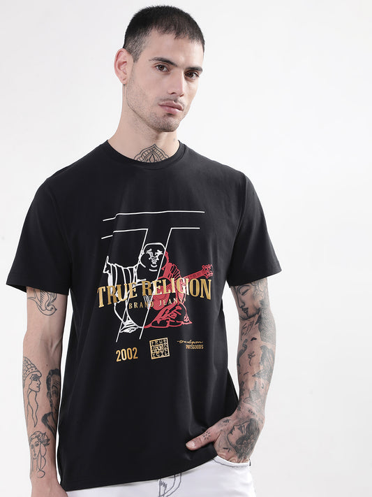 True Religion Black Graphic Logo Regular Fit T-Shirt