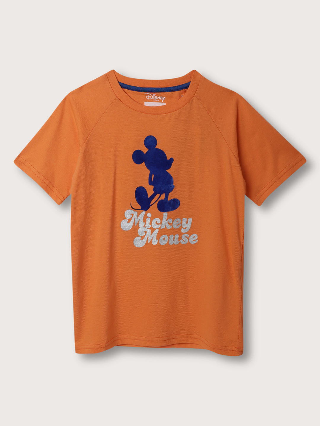 Blue Giraffe Boys Orange Solid Round Neck TShirt