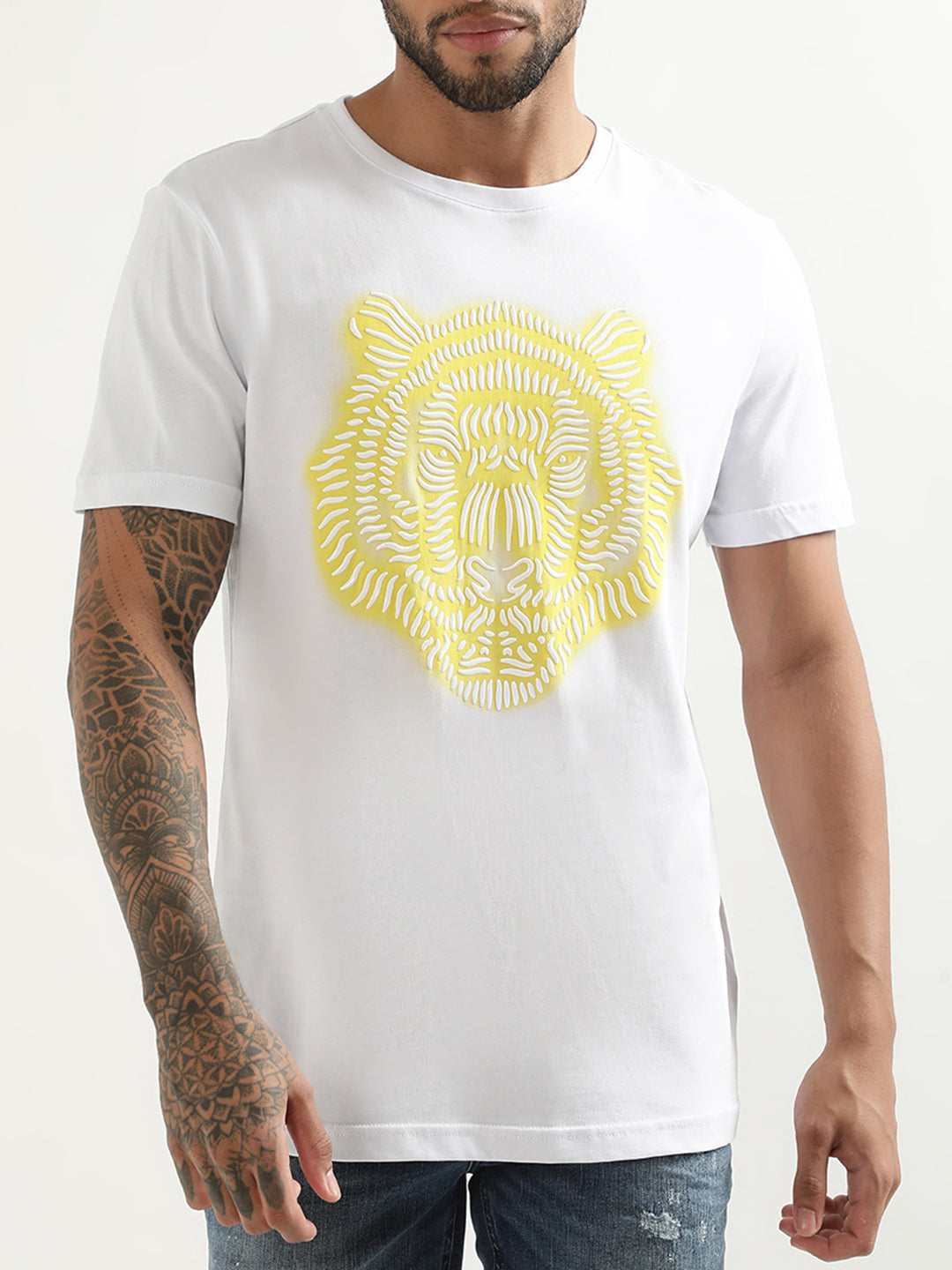 Antony Morato White Printed Slim Fit T-Shirt