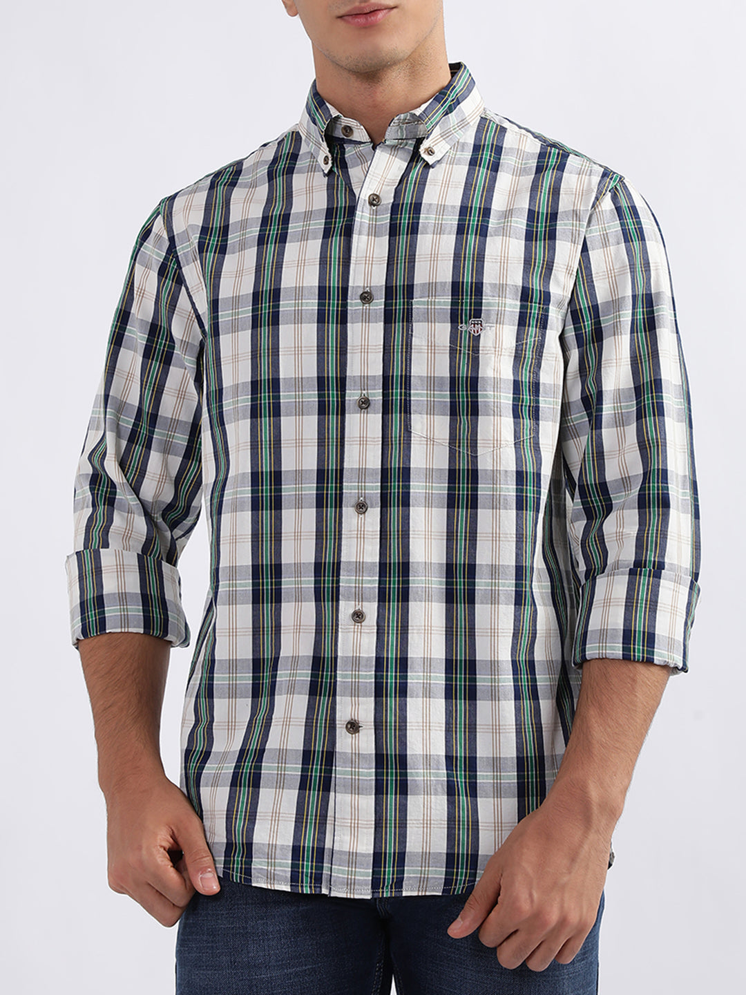 Gant Eggshell Checked Regular Fit Shirt