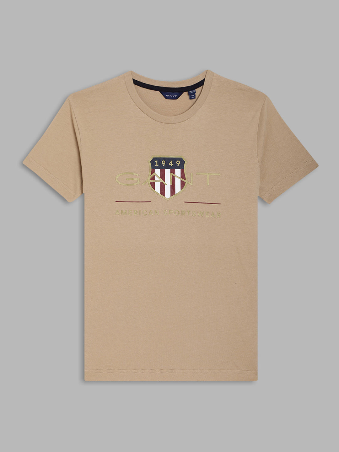 Gant Kids Beige Logo Regular Fit T-Shirt