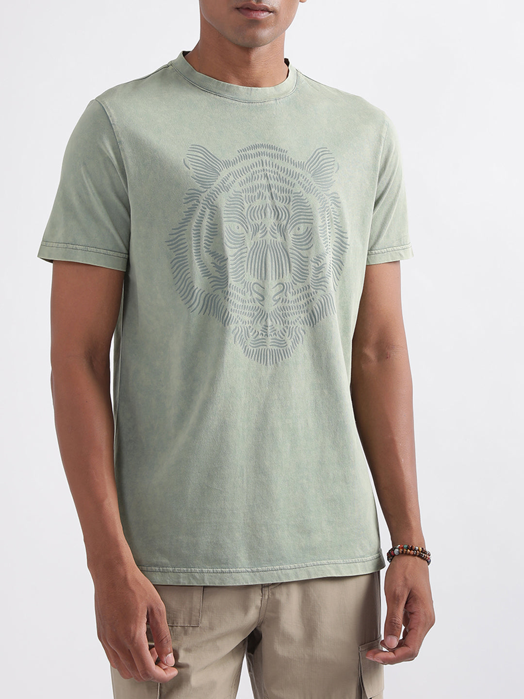 Antony Morato Olive Printed Regular Fit T-Shirt