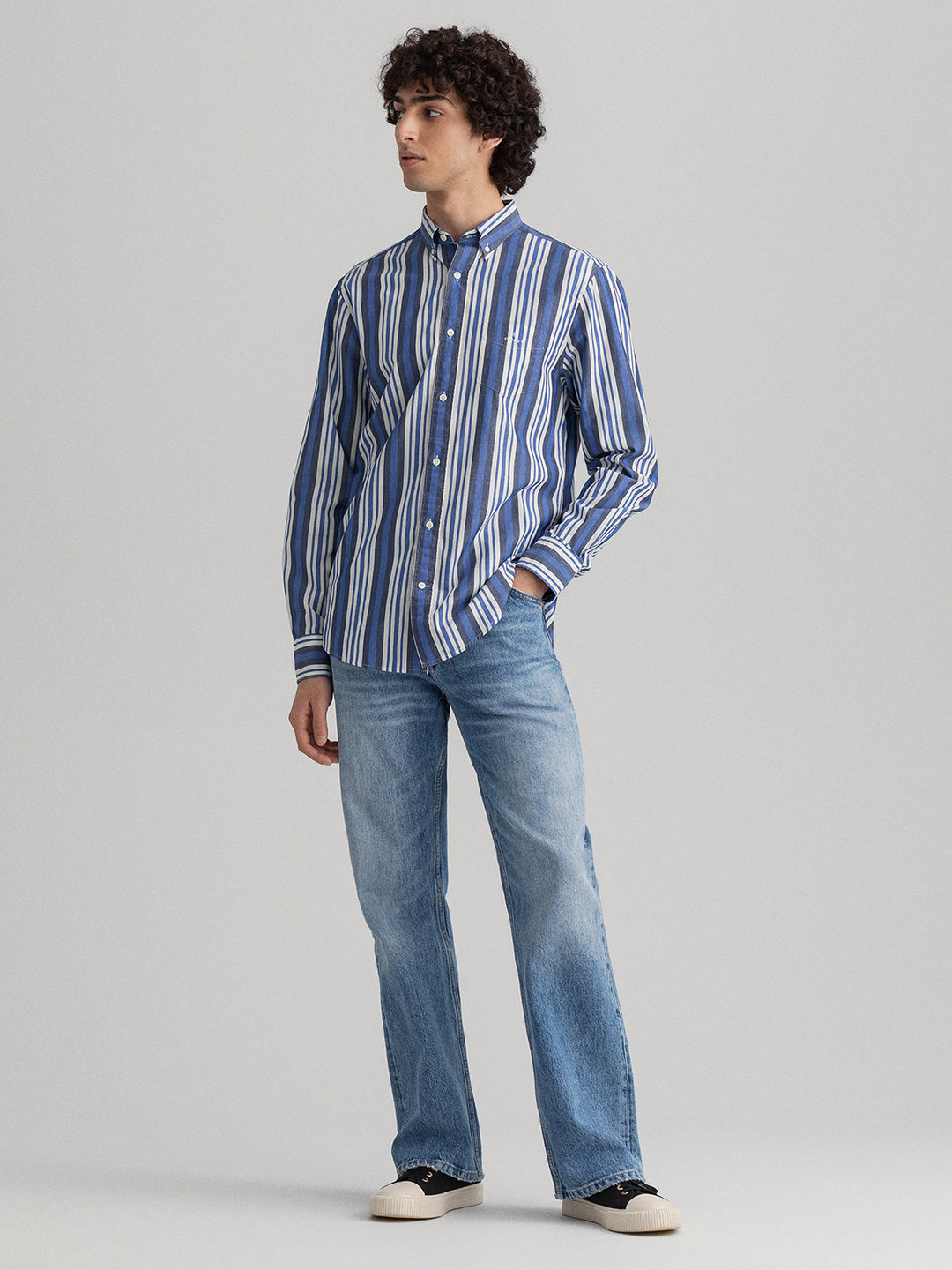 Gant Blue Striped Regular Fit Shirt