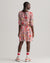 Gant Women Pink  Red Floral Boat Neck Fit  Flare Dress