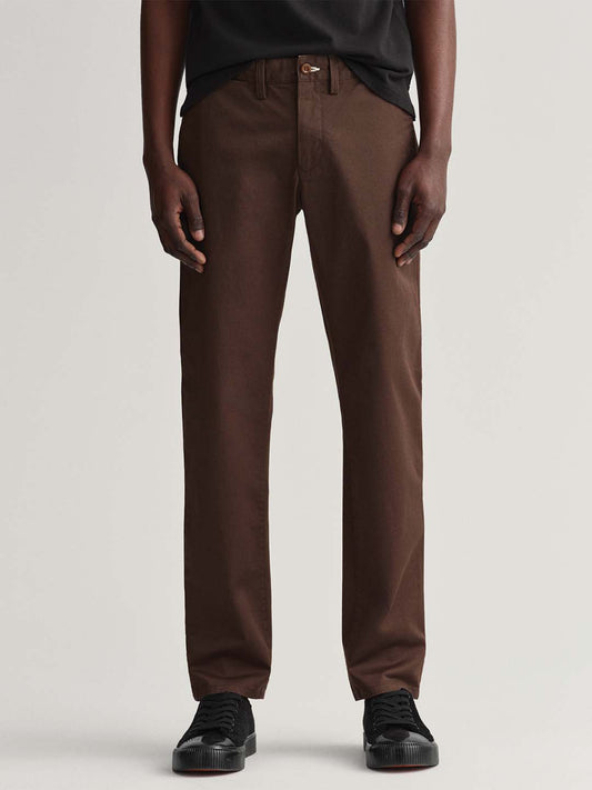 Gant Men Brown Slim Fit Trousers