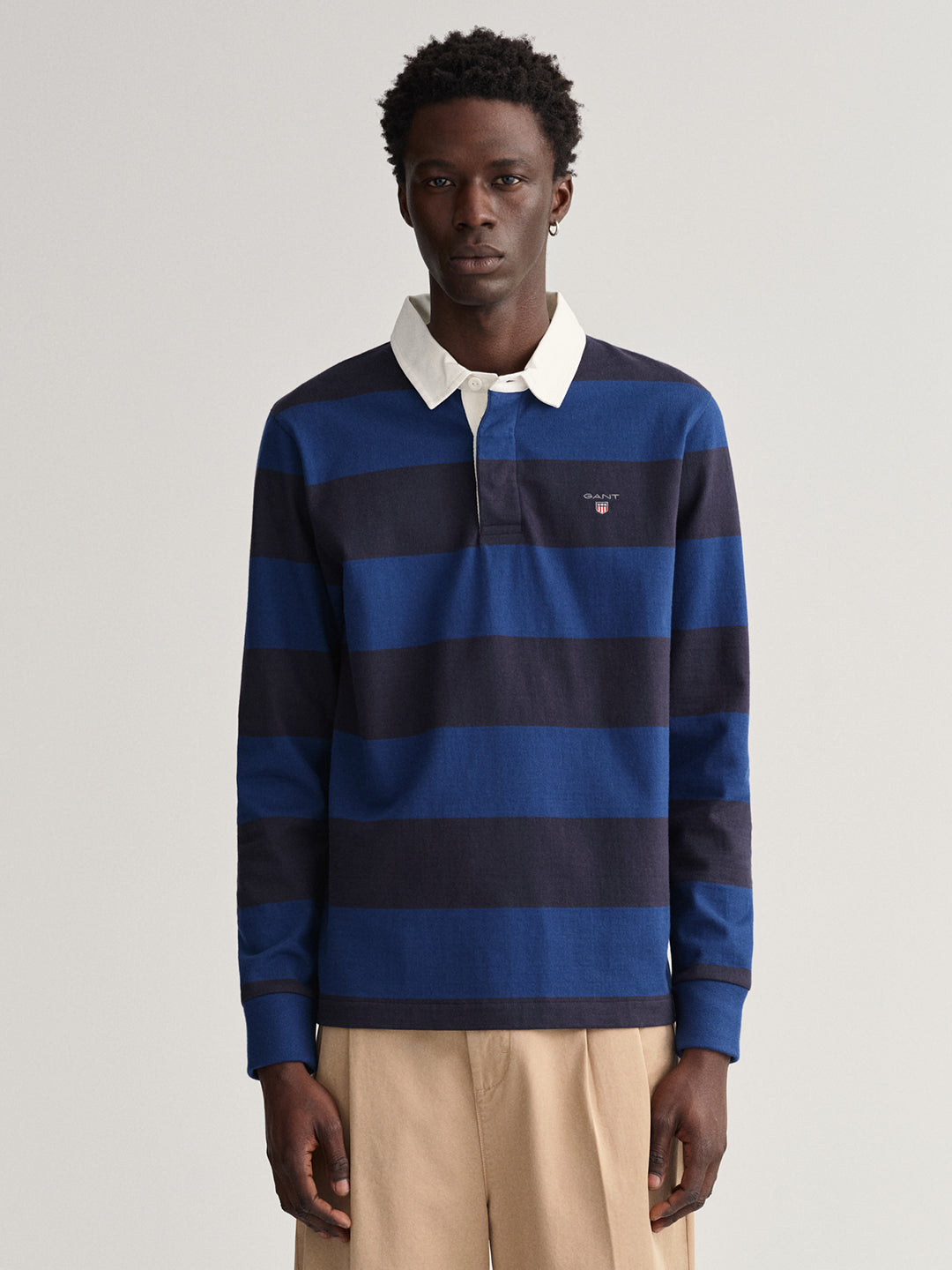 Gant Blue Striped Regular Fit Polo T-Shirt