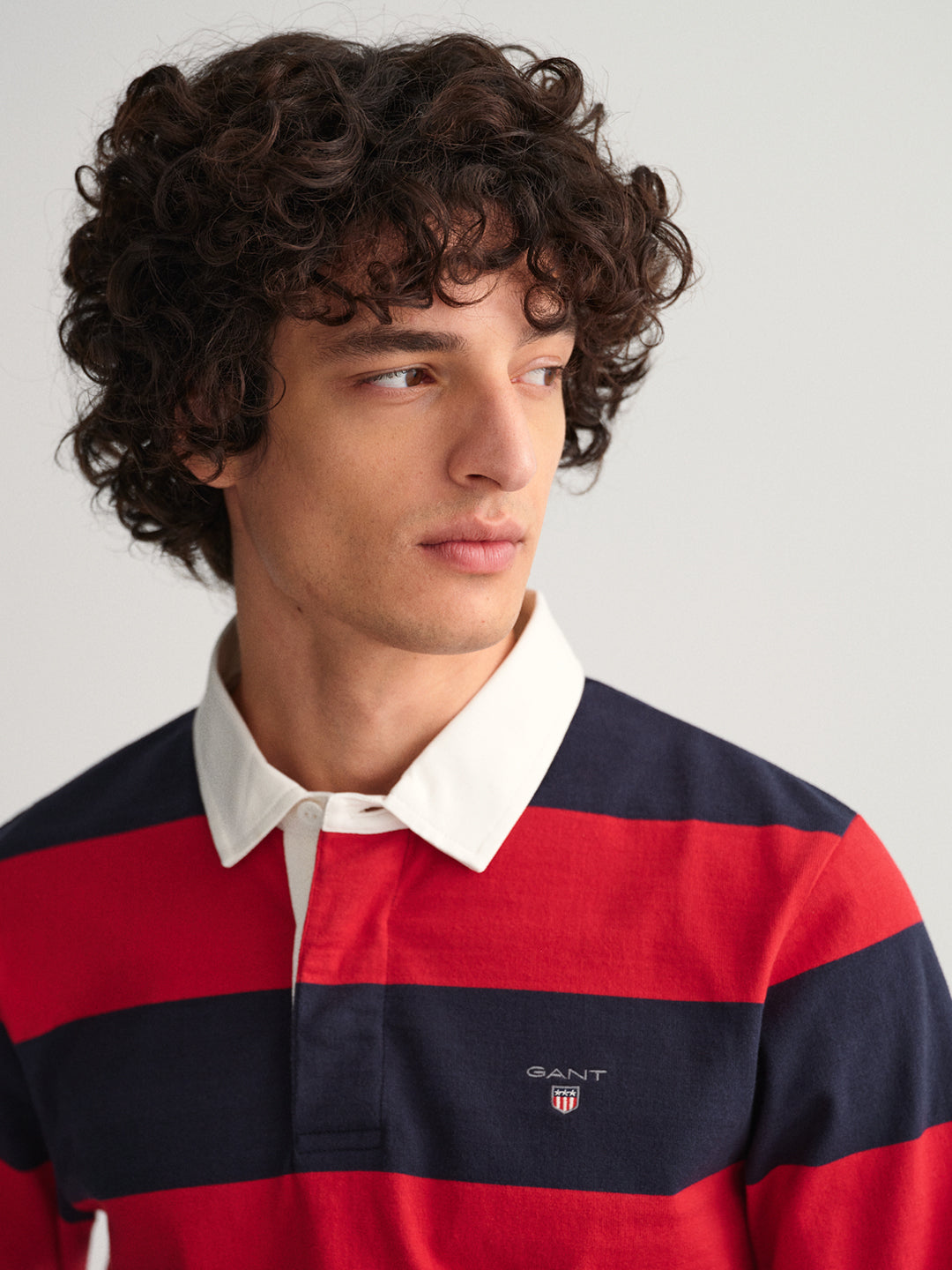 Gant Navy Blue Striped Regular Fit Polo T-Shirt