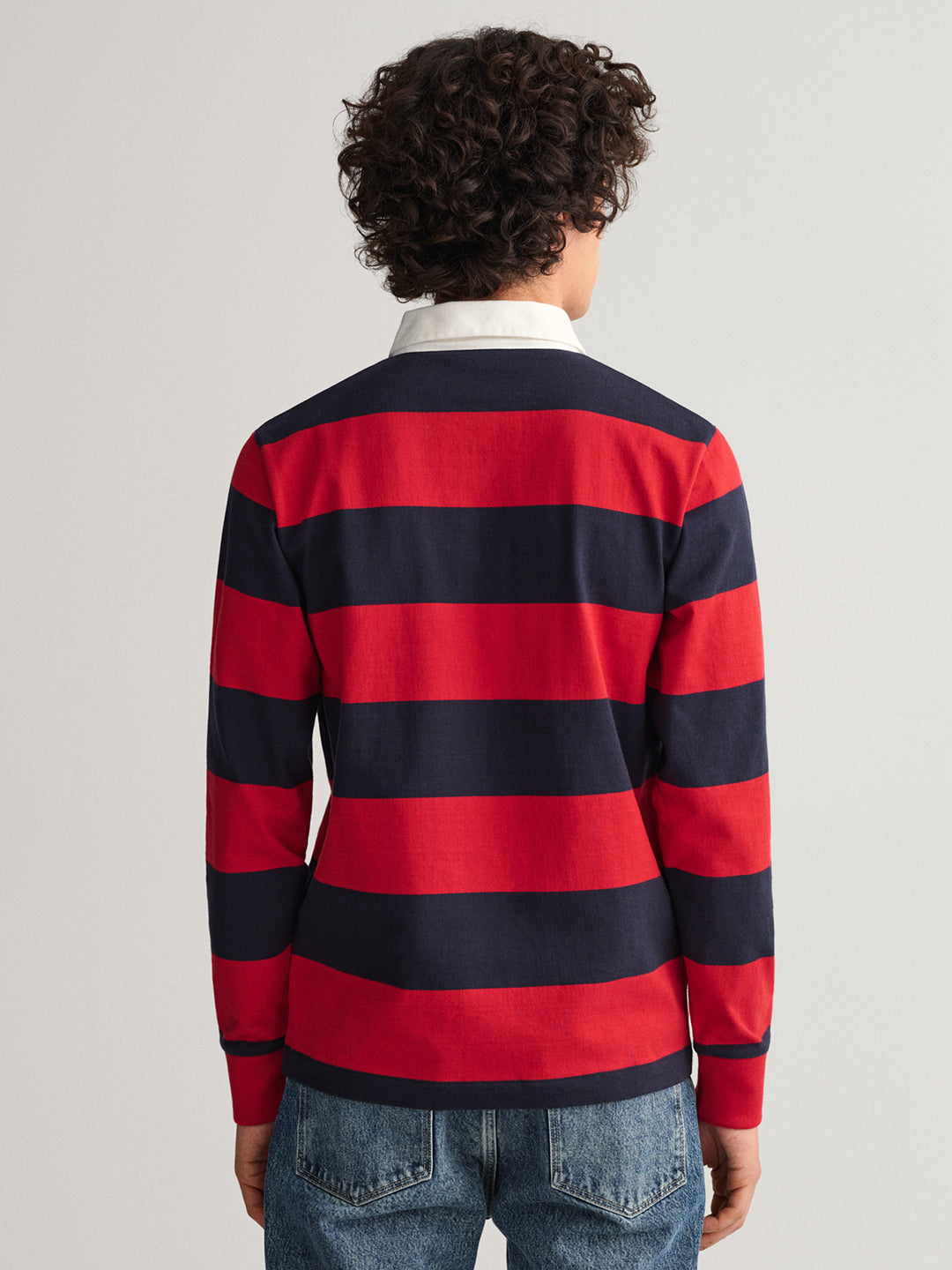 Gant Navy Blue Striped Regular Fit Polo T-Shirt