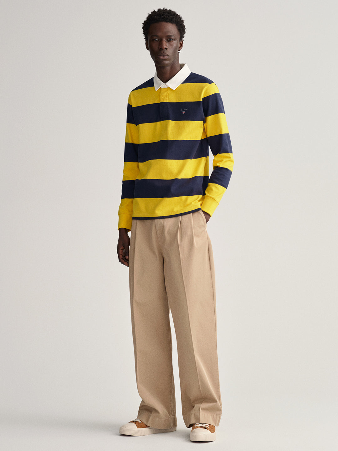 Gant Yellow Striped Regular Fit Polo T-Shirt