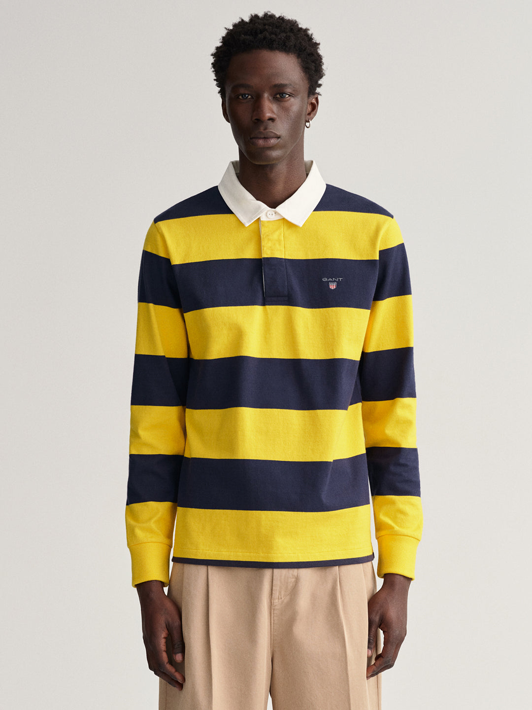 Gant Yellow Striped Regular Fit Polo T-Shirt