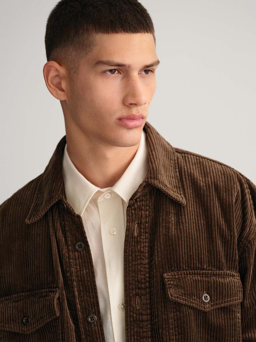 Gant Brown Striped Regular Fit Casual Jacket