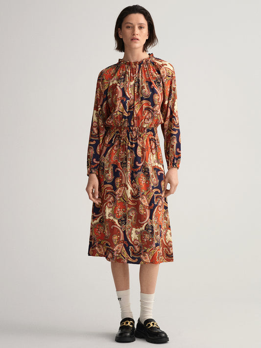 Gant Orange Floral Midi Dress