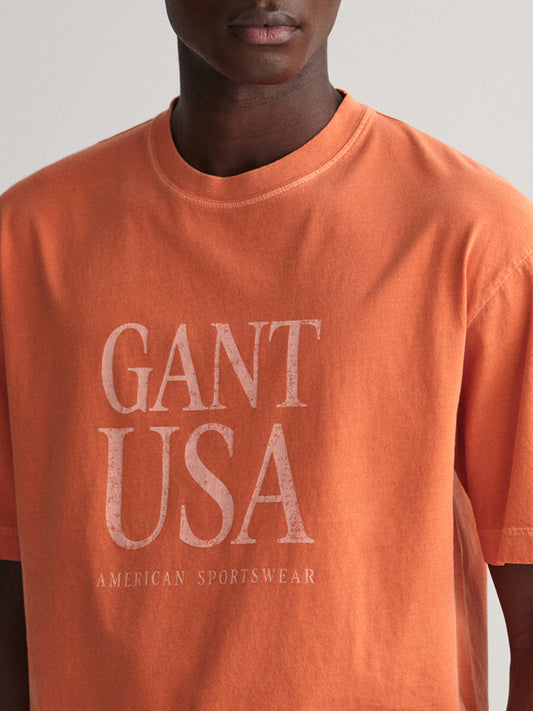 Gant Orange Logo Relaxed Fit T-Shirt