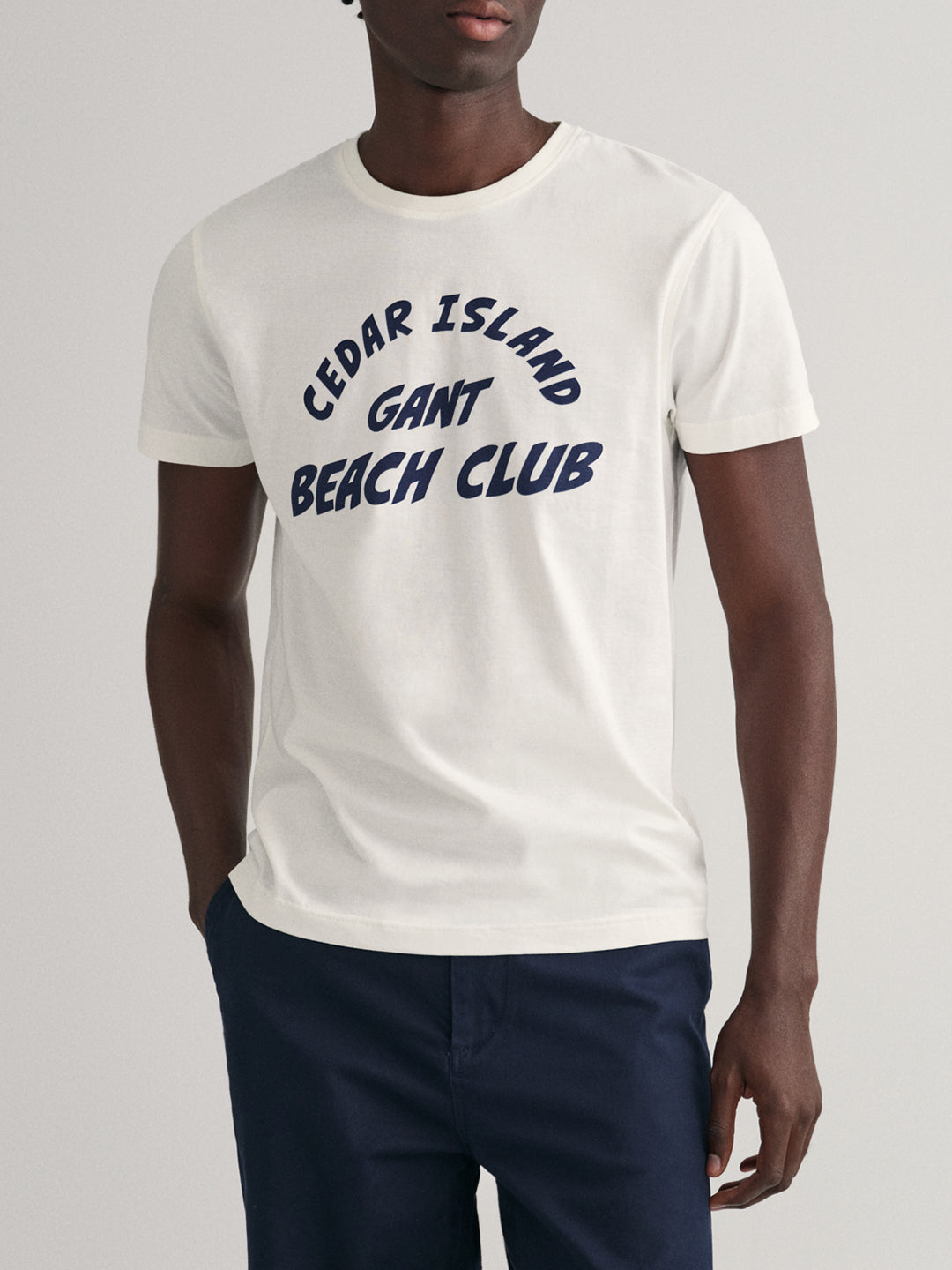 Gant White Printeded Regular Fit T-Shirt