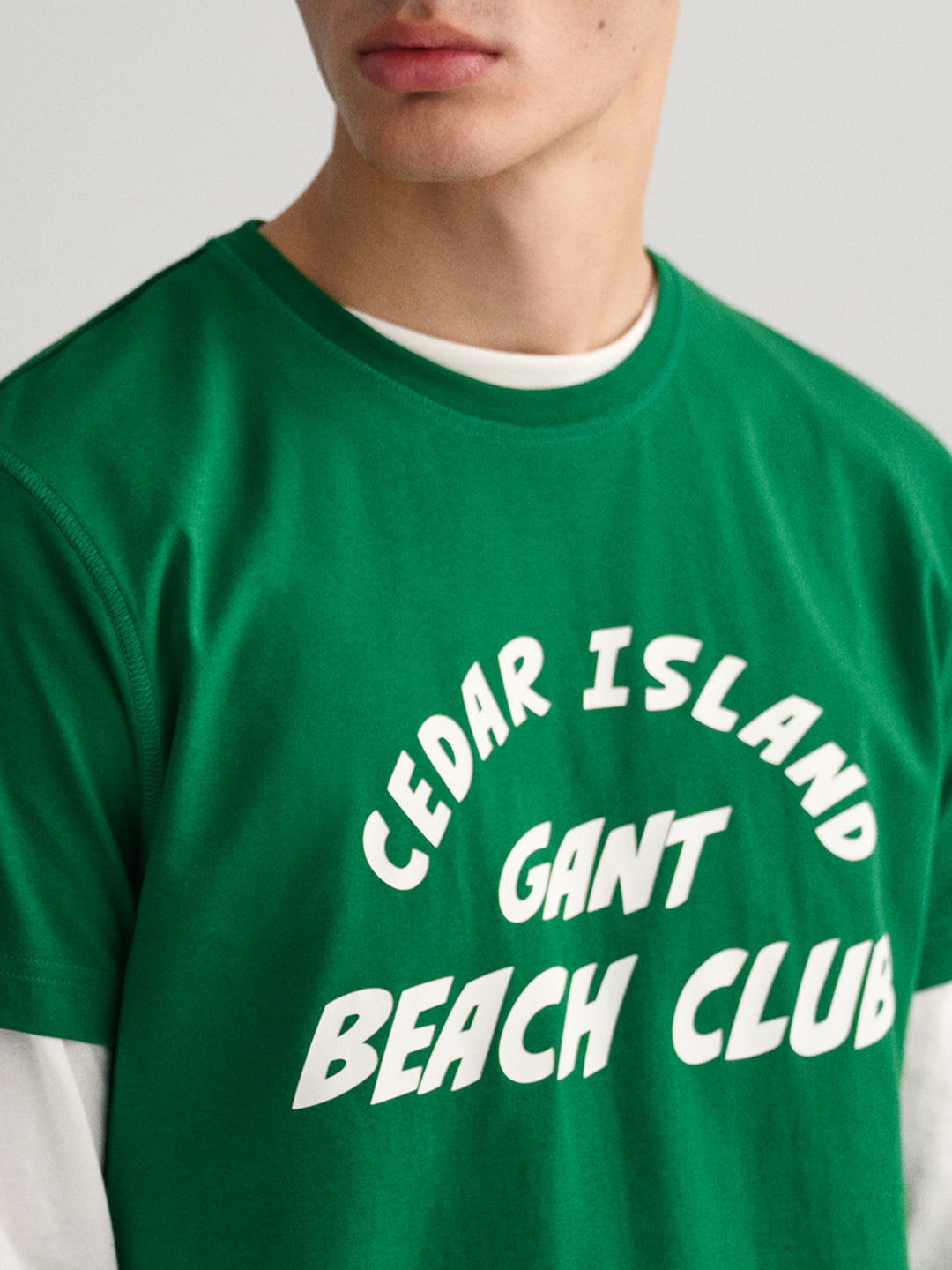 Gant Green Printeded Regular Fit T-Shirt