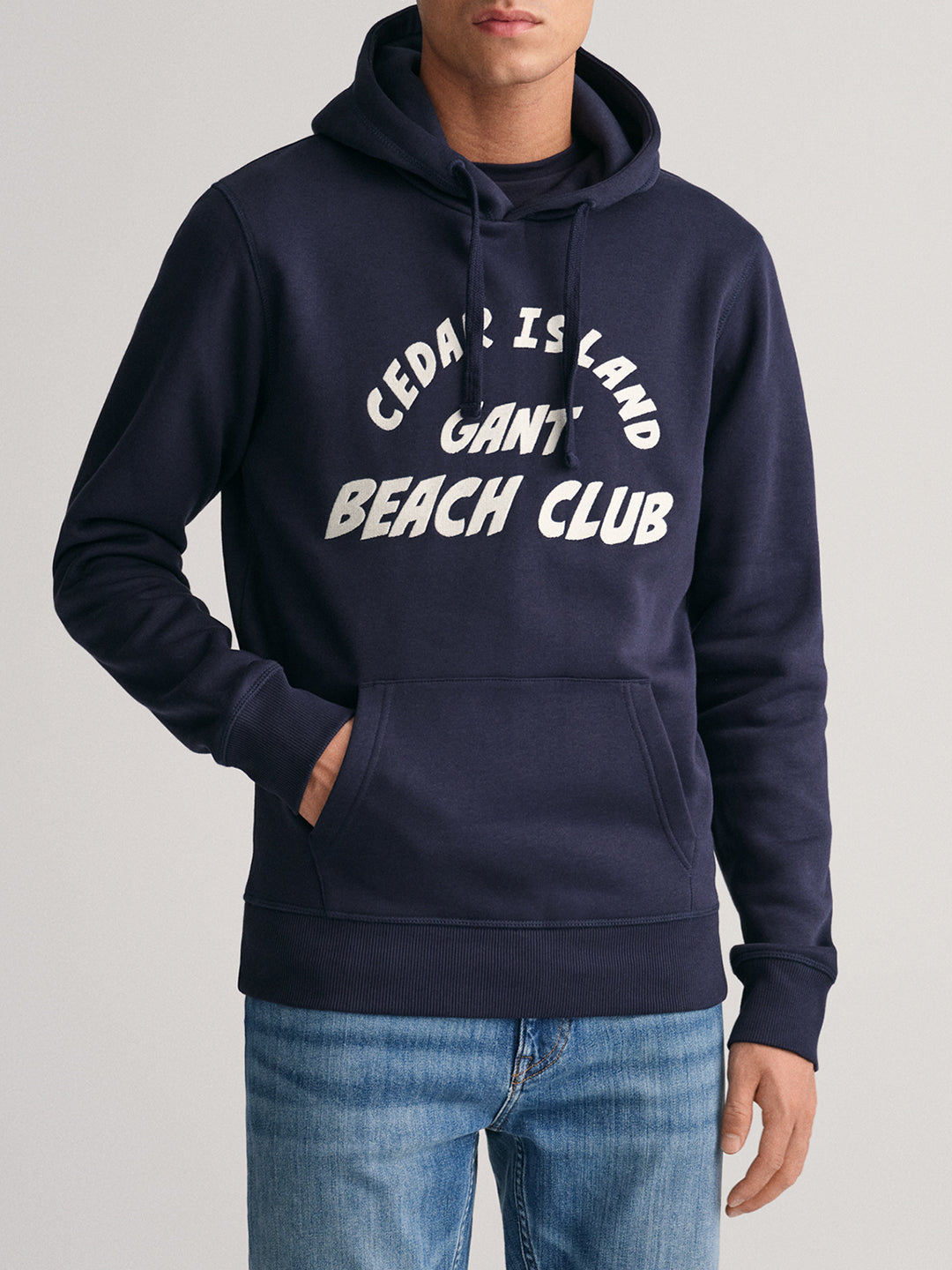 Gant Men Printed Typography Hooded Sweatshirt