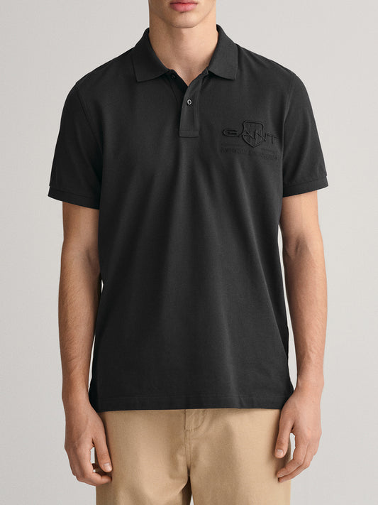 Gant Black Regular Fit Polo T-Shirt