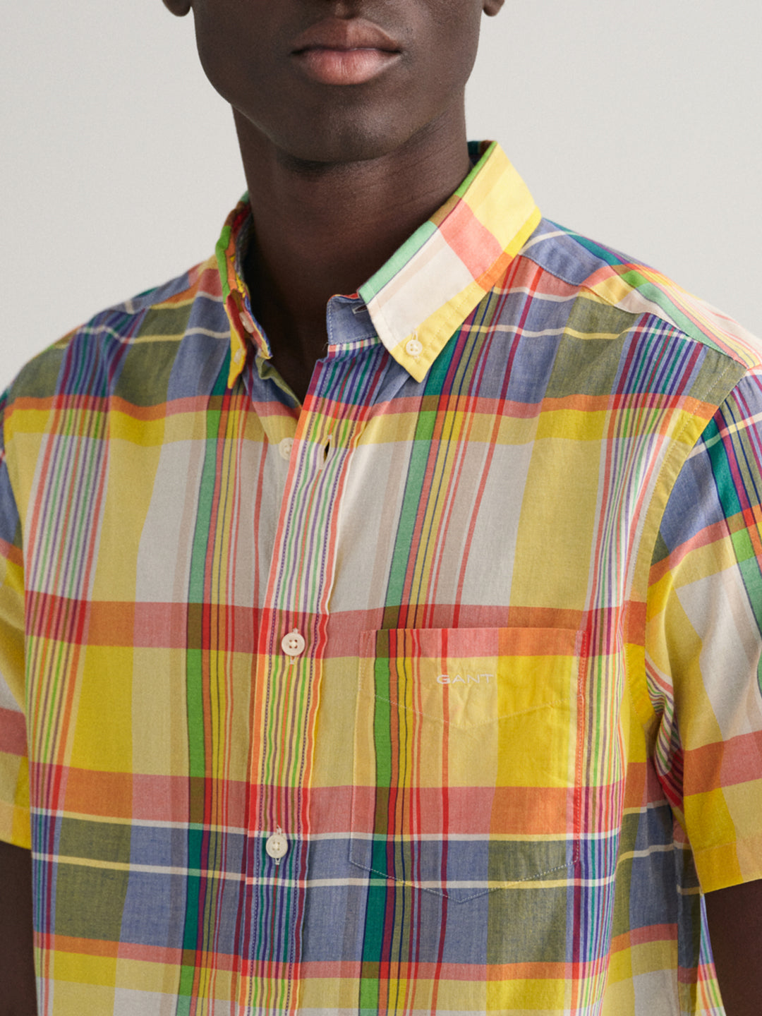 Gant Yellow Checked Regular Fit Shirt