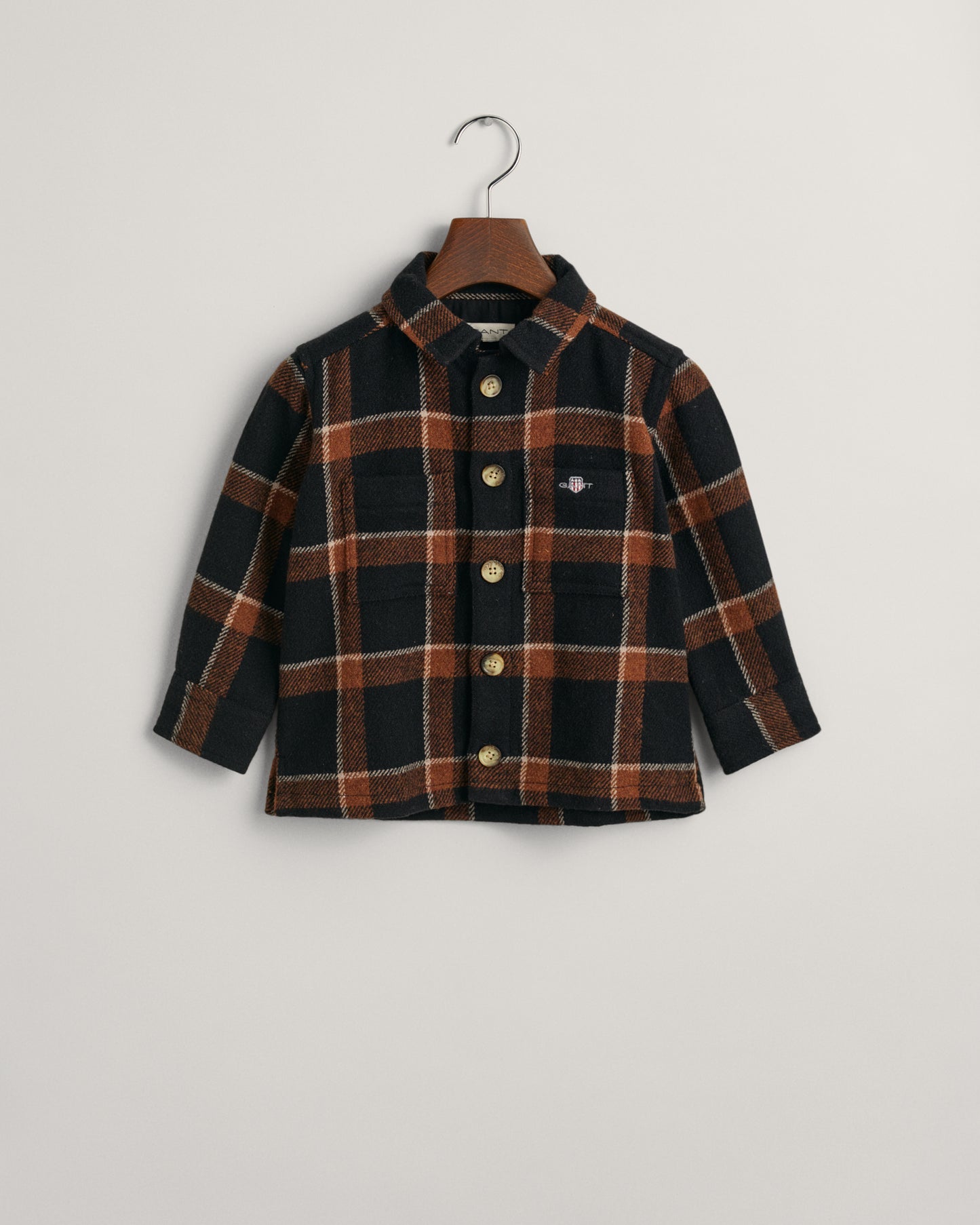 Gant Kids Black Checked Relaxed Fit Shirt