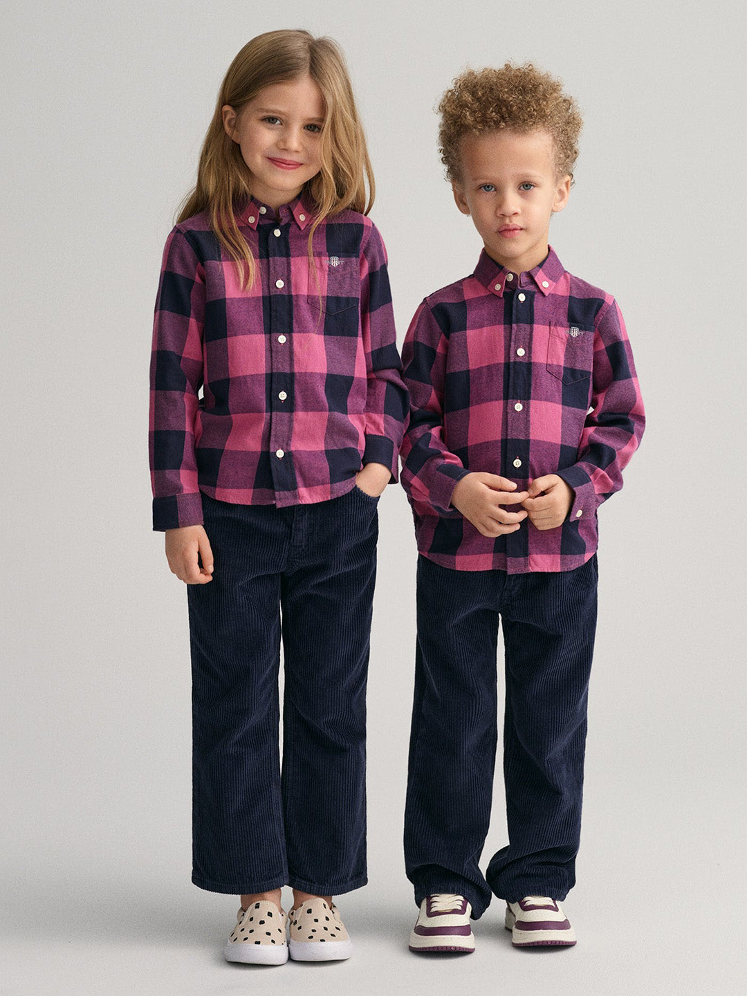 Gant Kids Pink Checked Regular Fit Shirt