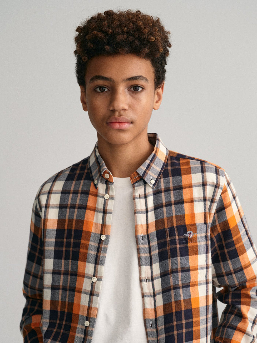 Gant Kids Brown Checked Regular Fit Shirt