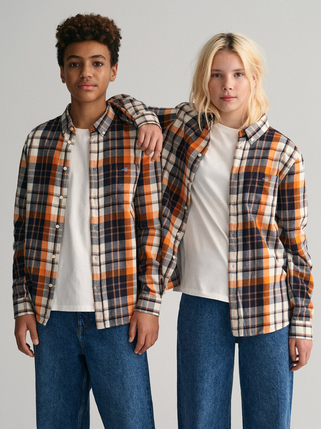 Gant Kids Brown Checked Regular Fit Shirt