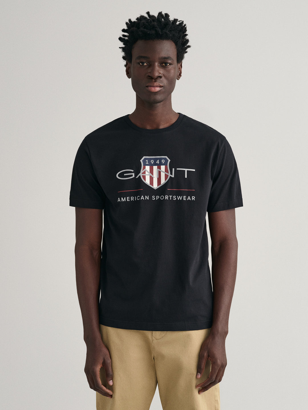 Gant Men Black Printed Round Neck Short Sleeves T-Shirt