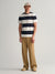 Gant Men Off White Striped Round Neck Short Sleeves T-Shirt