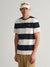 Gant Men Off White Striped Round Neck Short Sleeves T-Shirt