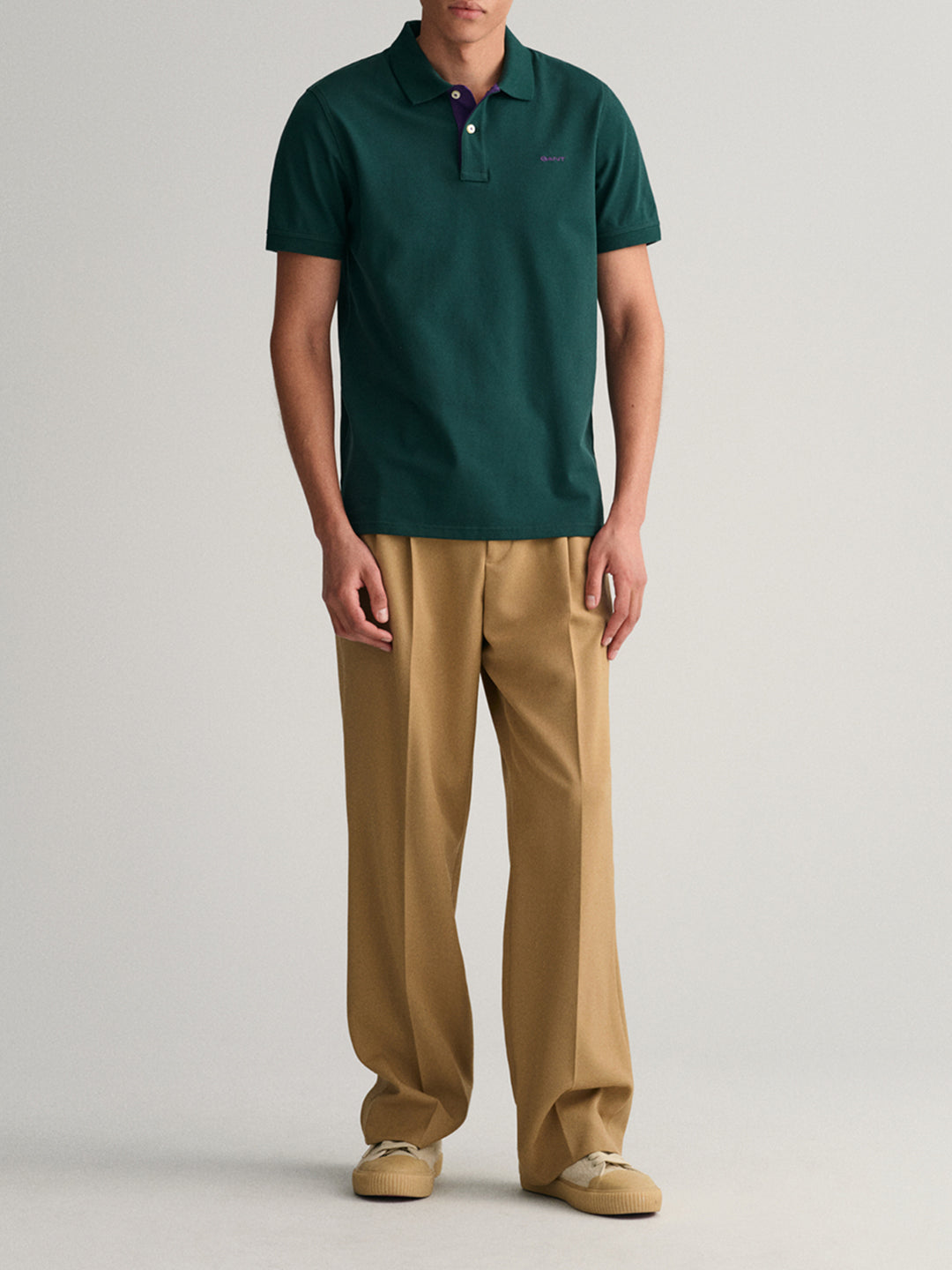 Gant Tartan Green Regular Fit Polo T-Shirt