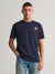 Gant Men Navy Blue Solid Round Neck Short Sleeves T-Shirt