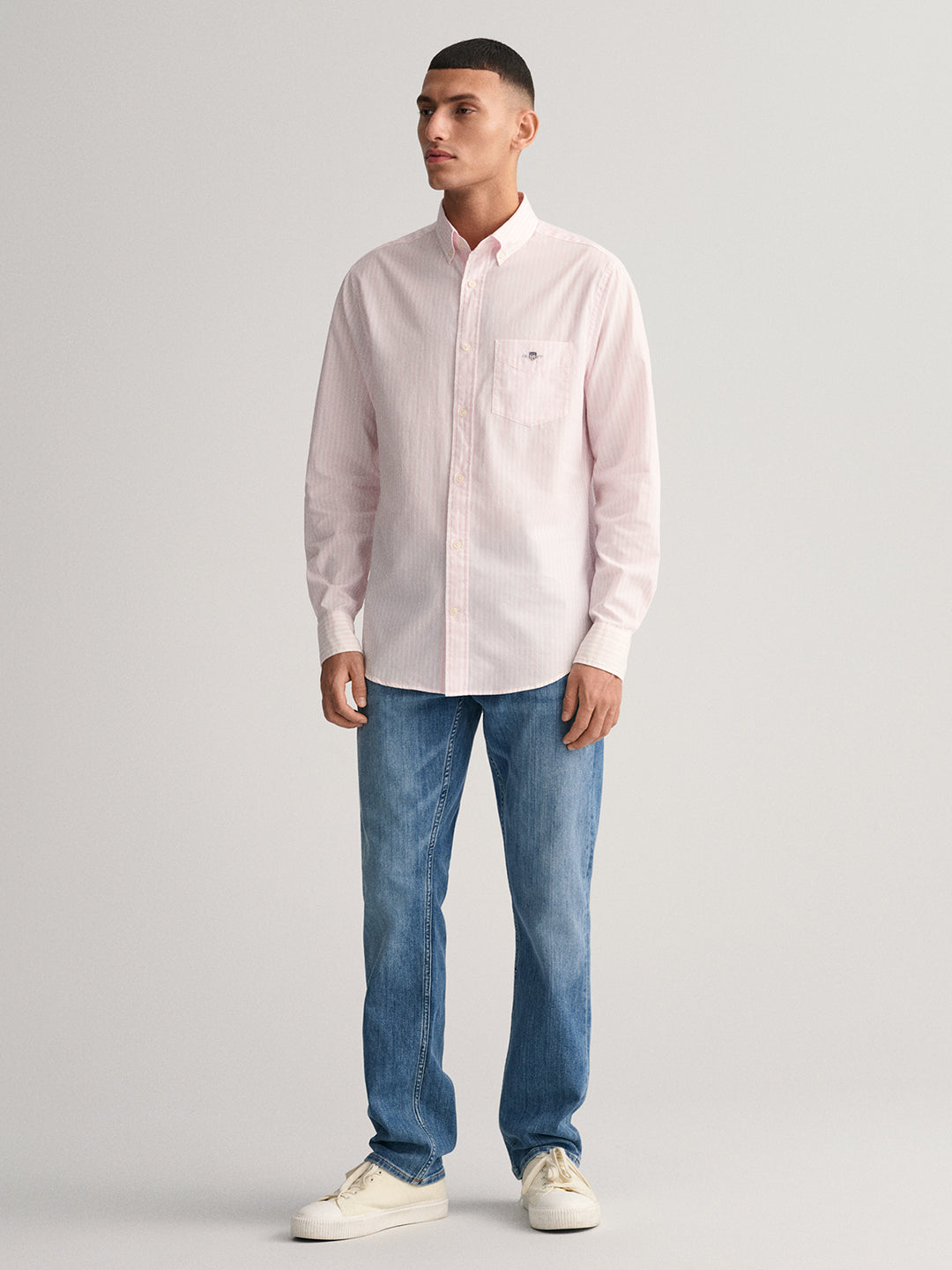 Shop Gant Men Pink Striped Button-down Collar Full Sleeves Shirt Online –  Iconic India