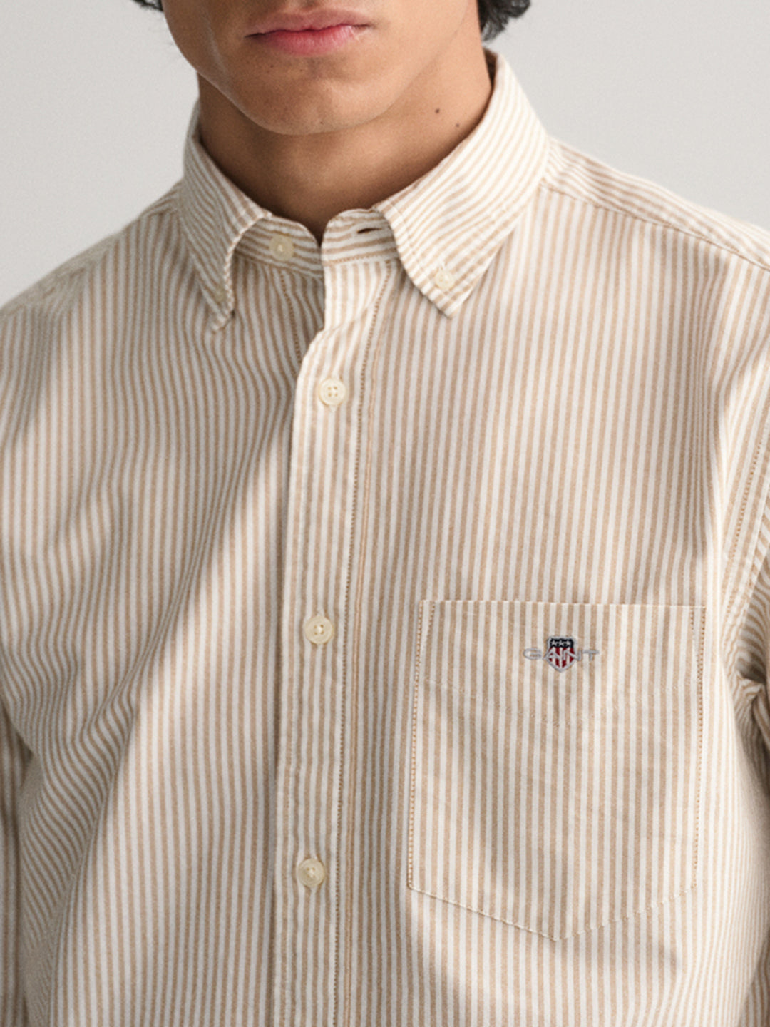 Gant Brown Striped Regular Fit Shirt