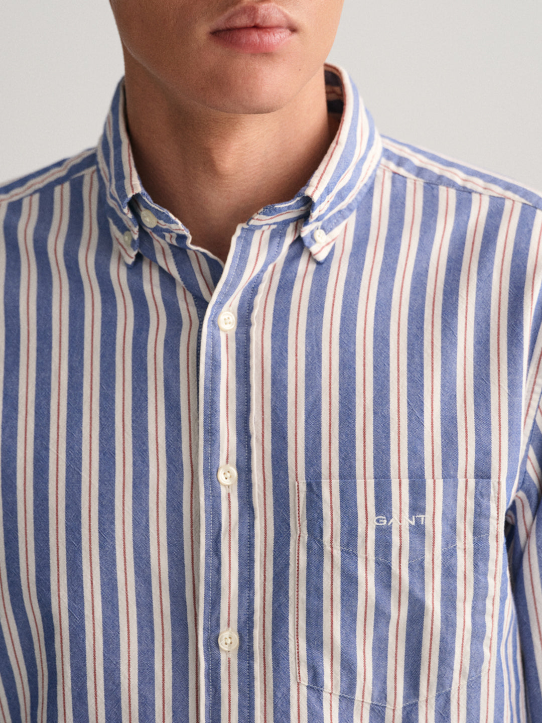 Gant College Blue Striped Regular Fit Shirt