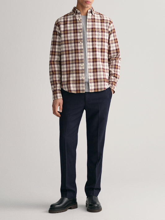 Gant Brown Checked Regular Fit Shirt