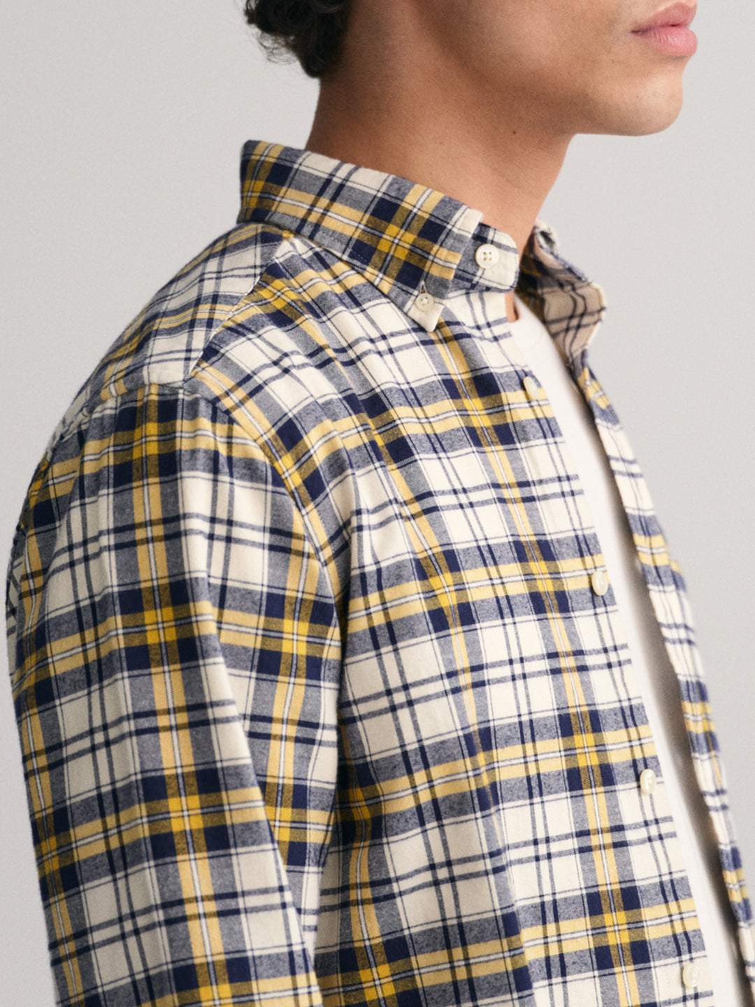 Gant Yellow Checked Regular Fit Shirt